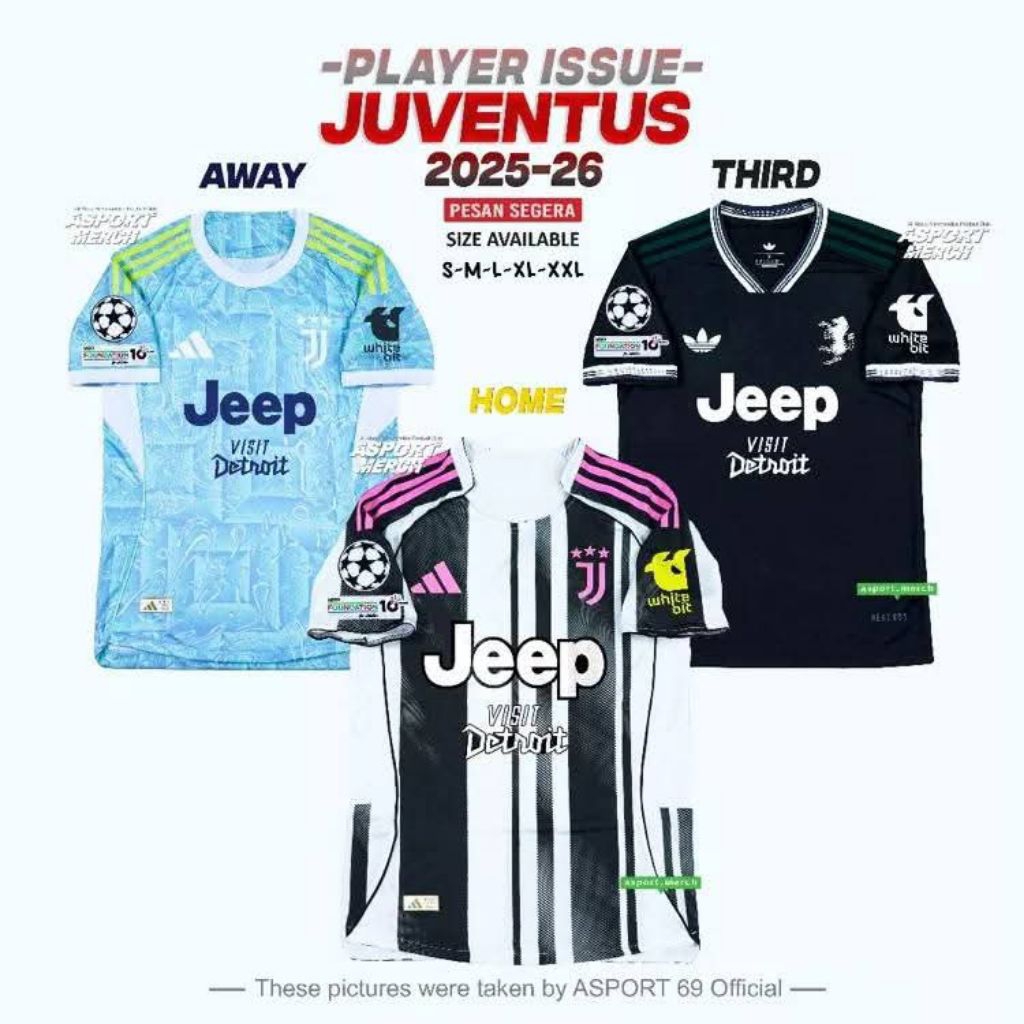 KOLEKSI PLAYER ISSUE JUVENTUS HOME AWAY THIRD 2025-2026 PI