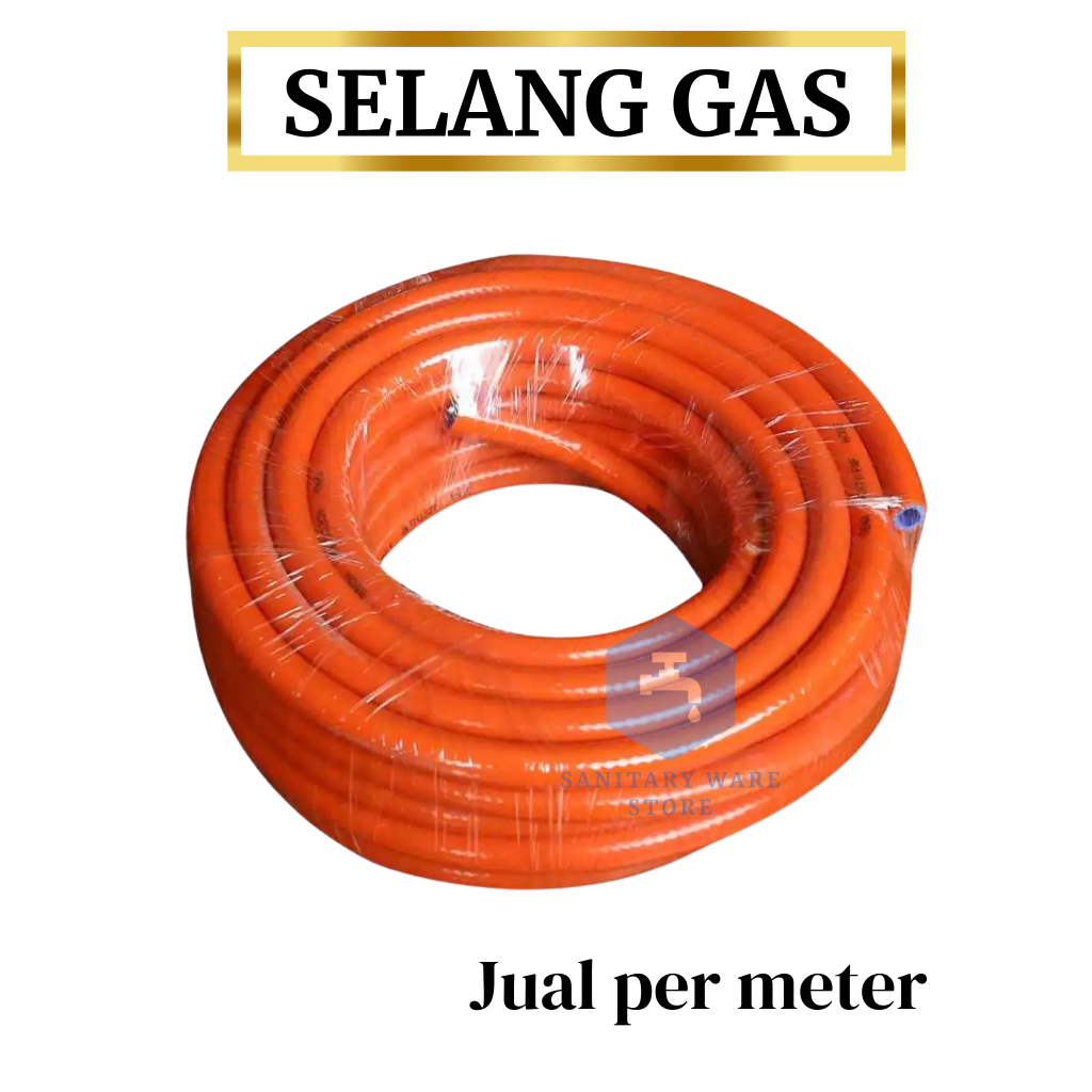 Selang Kompor Water Heater Gas 3 Lapis Orange Oren Jual per meter