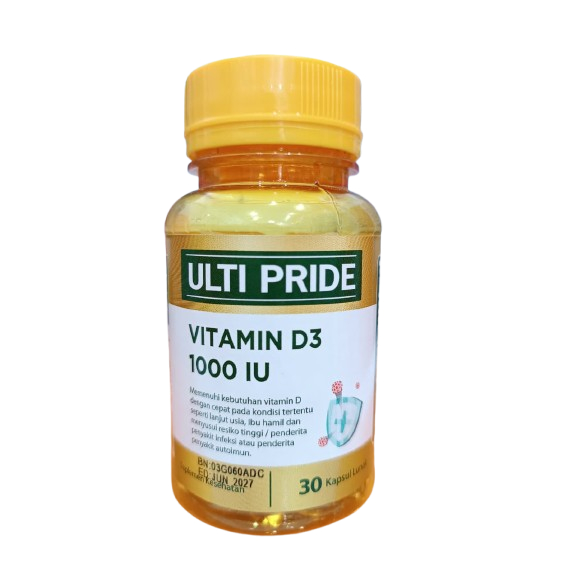 ULTI PRIDE VITAMIN D3 1000 IU ISI 30 KAPSUL