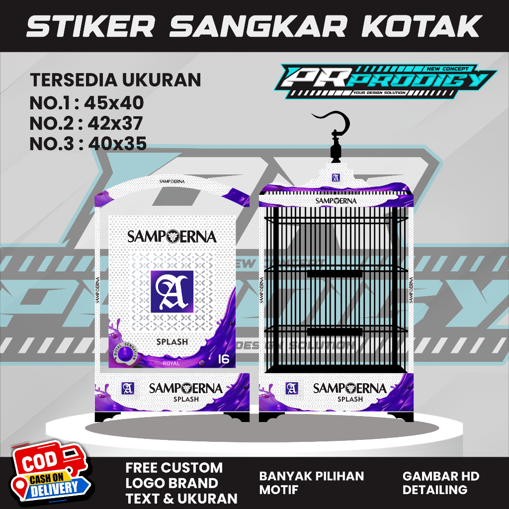Stiker Decal Sangkar Kenari / Sangkar Koper / Sangkar Kosan SAMPOERNA SPLASH ROYAL