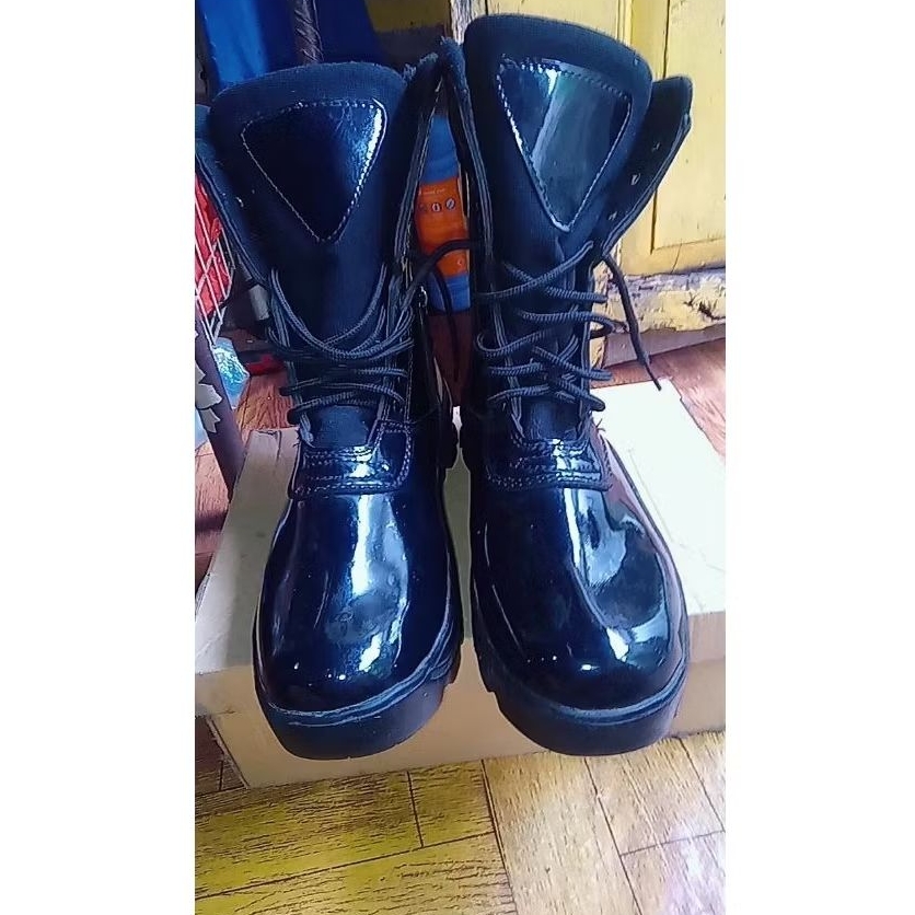 SEPATU PDL KILAP KULIT ASLI JATAH TNI