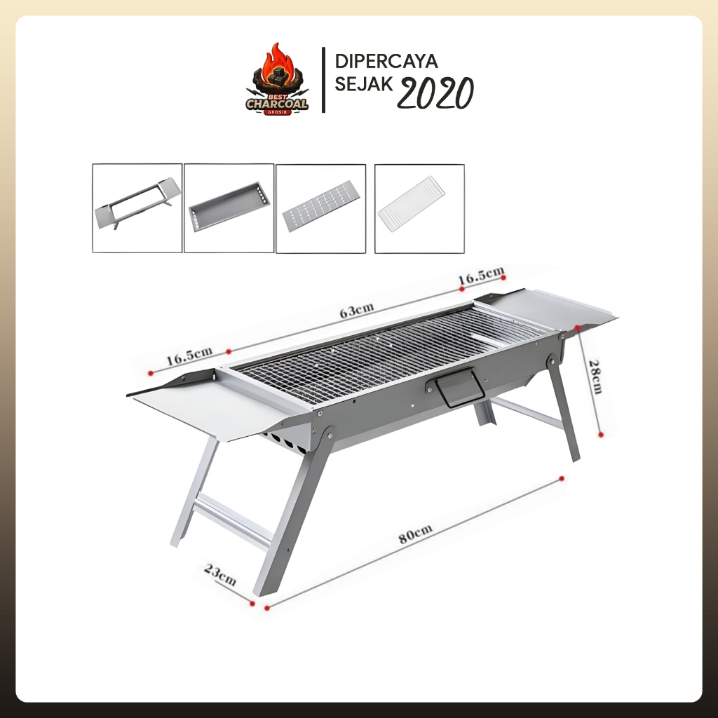 Panggangan Stainless Anti Karat untuk BBQ Pemanggang Ayam Daging