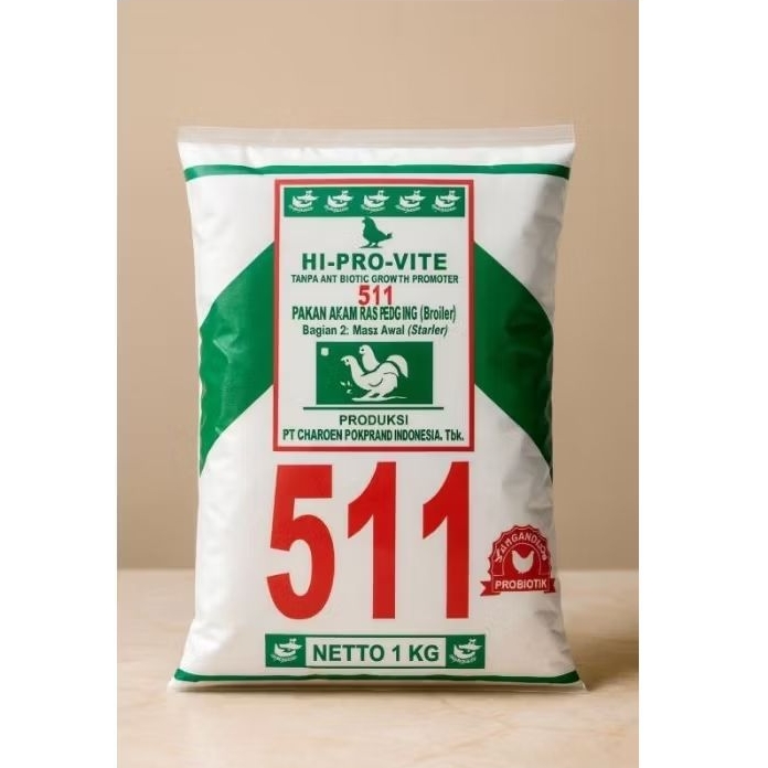 Pakan Ayam Broiler 1kg – Hi-Pro-Vite / Pakan Ayam Pedaging – Kualitas Premium Ori Pabrik Tanpa Antib