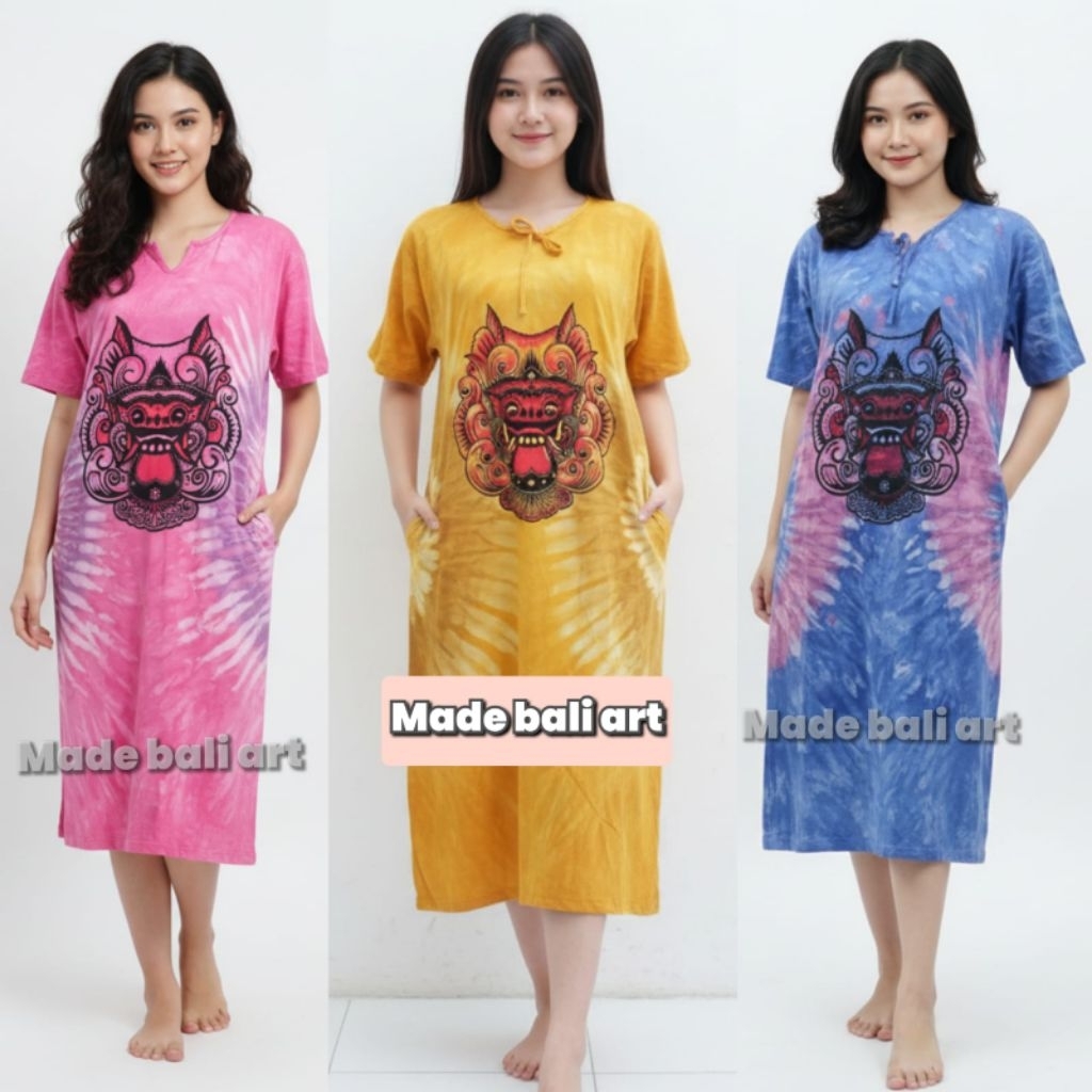 Daster Abstrak Bahan Kaos Tebal Daster Barong Bali LD 120 Jumbo Daster Bali Santai