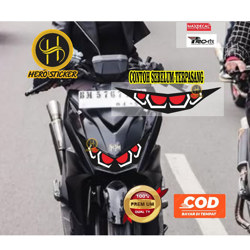Stiker Lampu Beat Street/Deluxe 2024-2025 Motif Biled Stiker Lampu Variasi Honda Beat