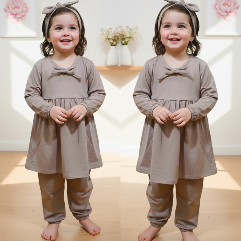 One Set Gamis Bayi Perempuan 0 6 Bulan Free Bandana