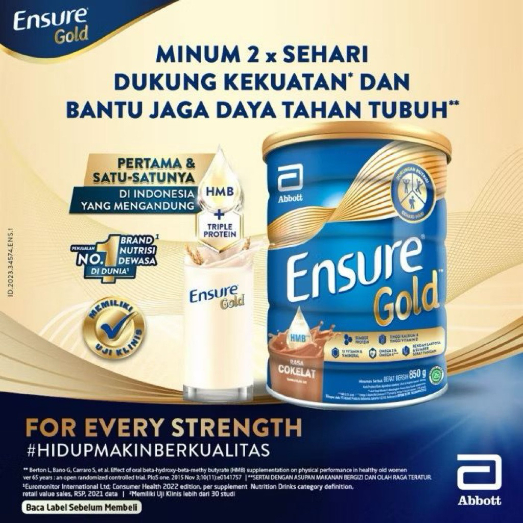 ENSURE GOLD  COKLAT 800gram