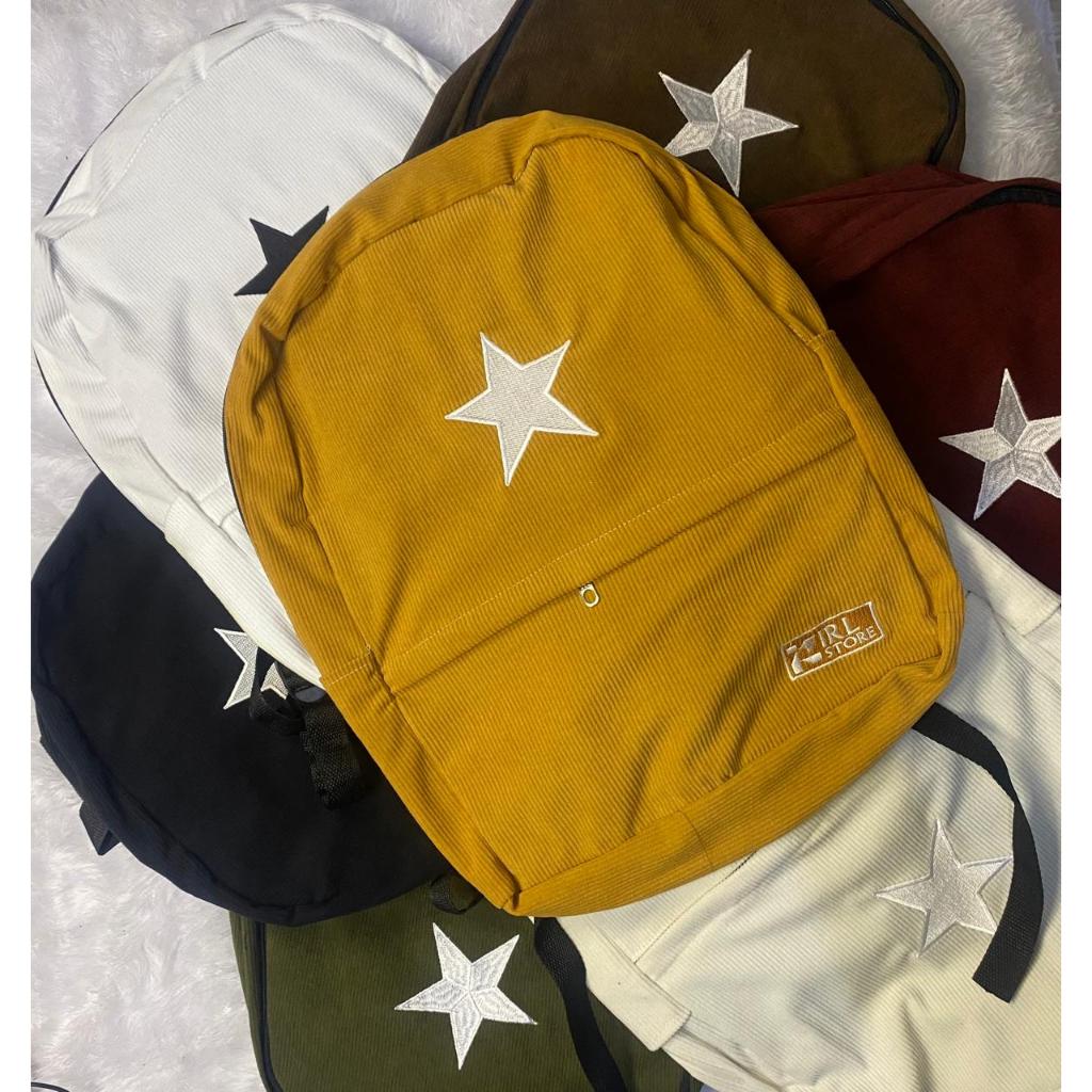 TERMURAH TAS RANSEL SEKOLAH STAR CORDUROY BACKPACK CORDUROY PRIA WANITA || TAS LAPTOP CORDUROY