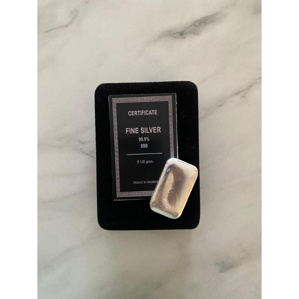 perak batangan murni kepingan 100 gr 99.9 % || Silver Bar Kepingan 100 gr 99.9%