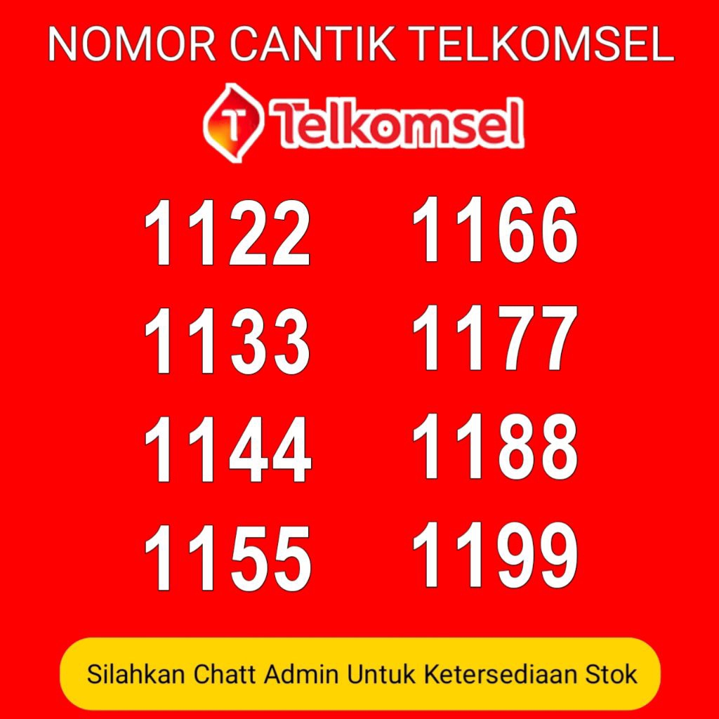 nomor cantik Telkomsel 4g 5g ekor 1122 1133 1144 1155 1166 1177 1188 1199