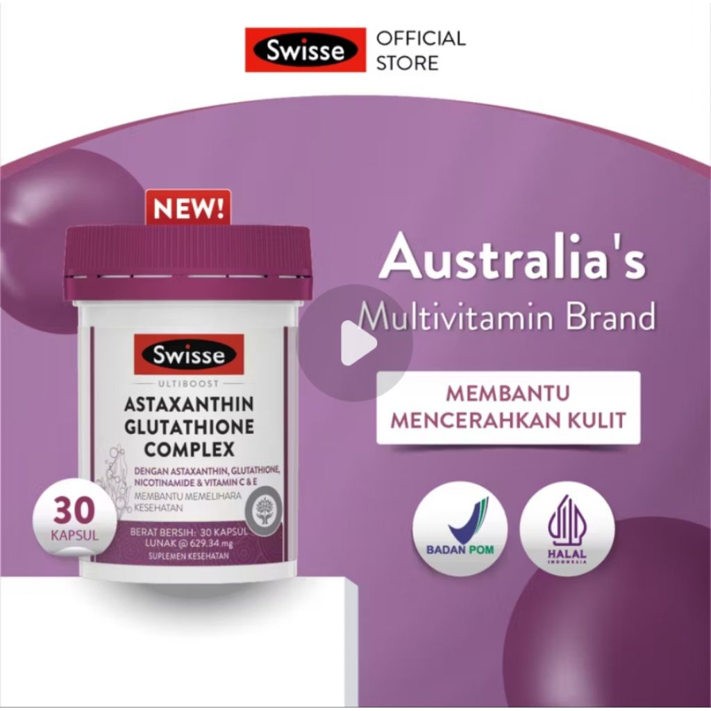 Swisse gluthatione astaxanthin suplemen pencerah kolagen