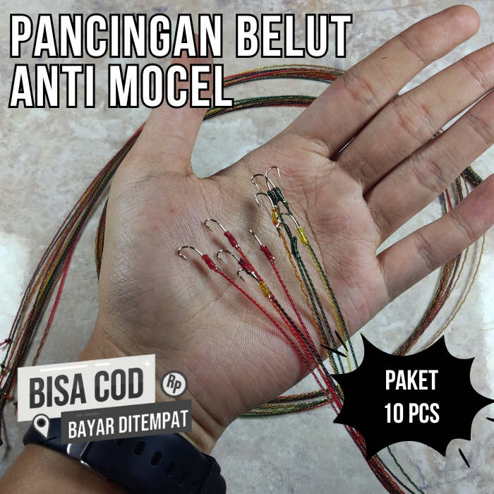 Kail Pancing Belut Sawah & Kolam Set Isi ( 10pcs ) Urek Anti Mocel - Ringan Dan Kuat