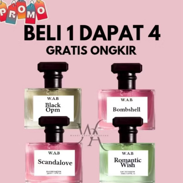 BELI 1 DAPAT 4 Parfum heura Scandal + Black pium + Romantic wish + Bombshell