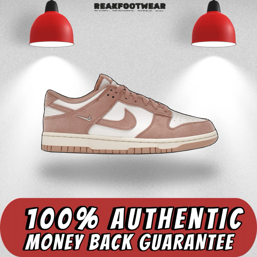 Nike Dunk Low Rose Whisper Gold Mini Swoosh 100% Authentic - IB4417-102