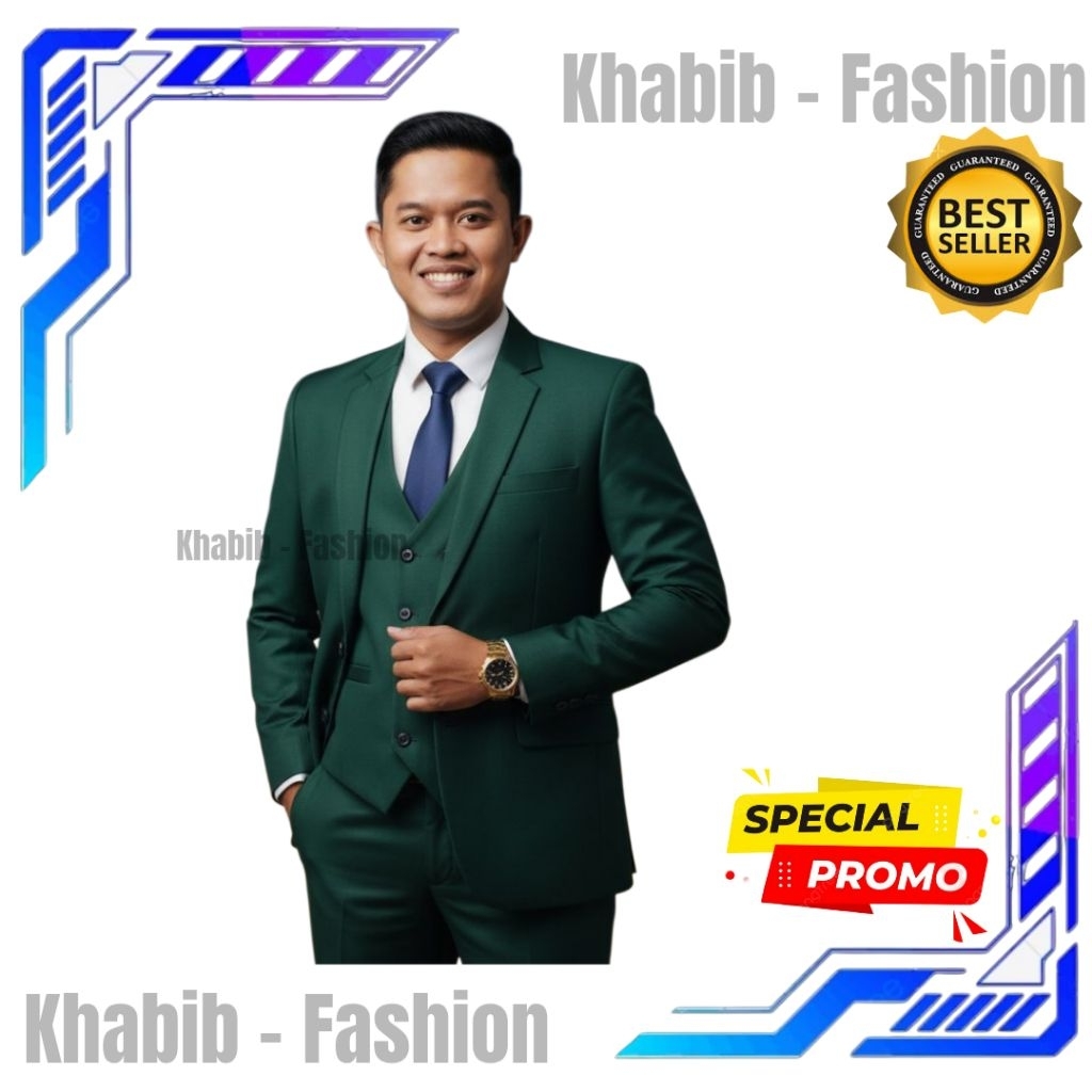 JAS FORMAL / JAS RESMI / JAS NIKAH / JAS ALMAMATER / JAS WISUDA / JAS BLAZER PRIA WARNA HIJAU BOTOL 