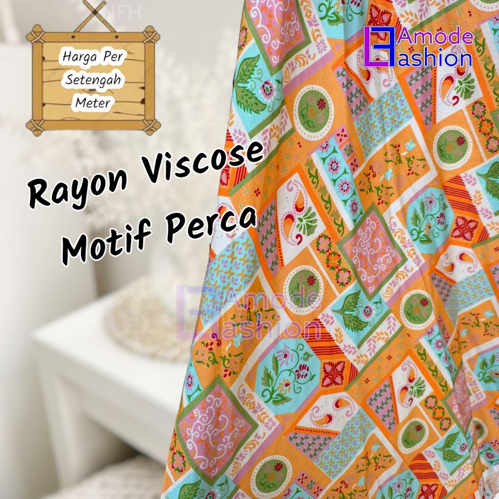Kain Katun Rayon Viscose Premium Motif Perca