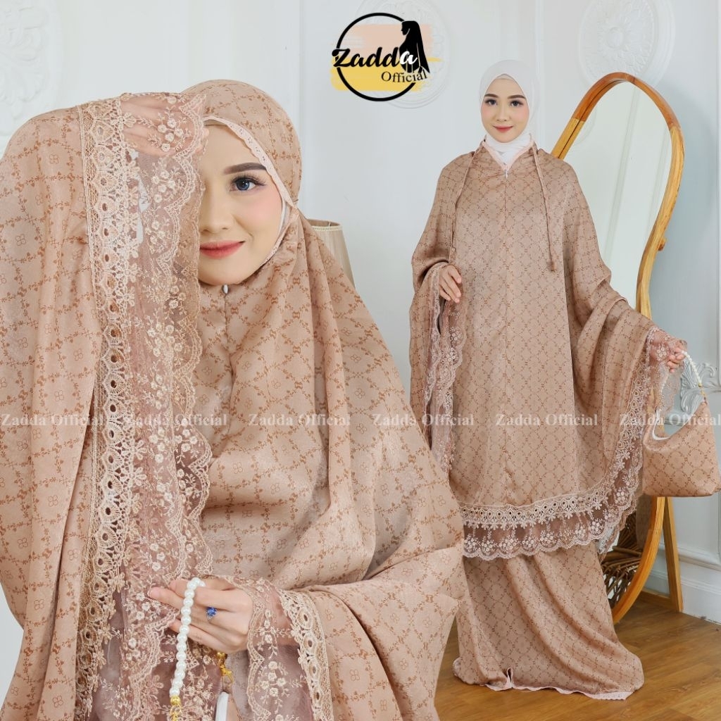 Mukena Santorini Renda Santorini Motif Cantik Mukena Dewasa Terbaru
