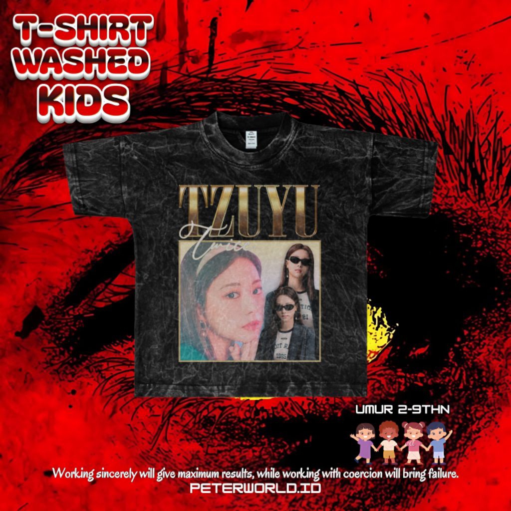 Kaos Tzuyu Twice Anak Washing Oversize Vintage Tee | Kaos Oversized | Kaos Anak Washing | Oversized 