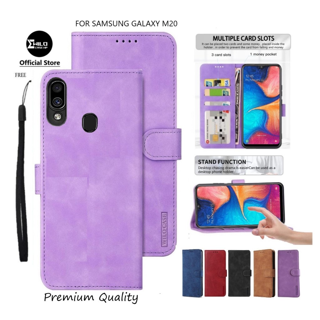 Flip Case Samsung M20 Flip Case Kulit Casing Dompet Case Wallet Leather Flip Case Samsung Galaxy M20