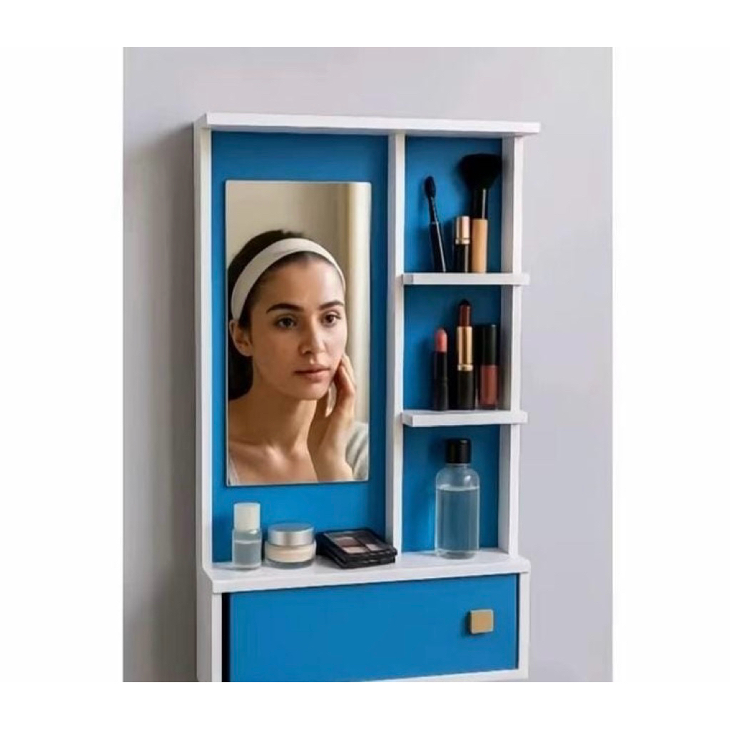 Cermin Rias Minimalis/Rak Kosmetik Gantung/Rak Rias Gantung