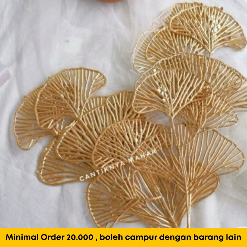 Daun Artificial / Daun Hias / Daun Plastik / Daun Dekorasi Seserahan gingko