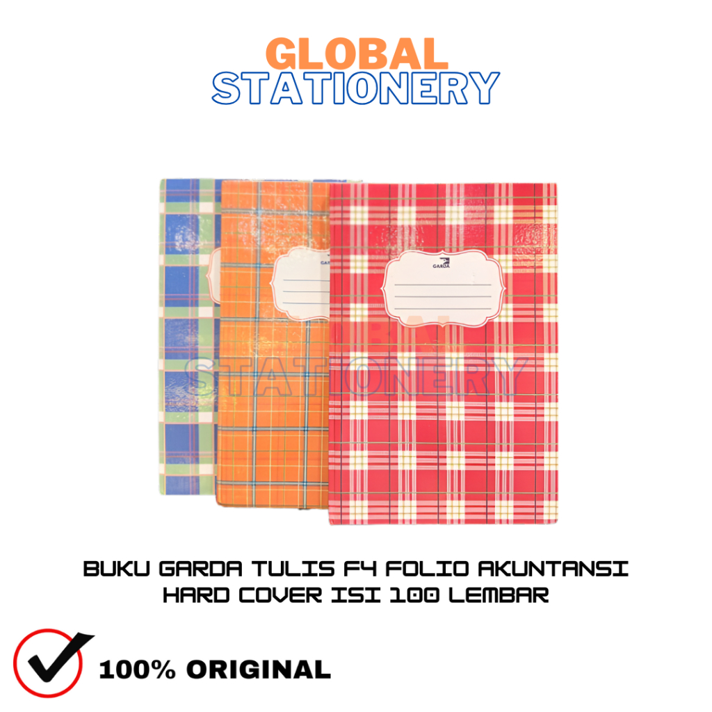 Buku Tulis Folio F4 Garda 100 Lembar Buku Hard Cover Folio Buku Akuntansi