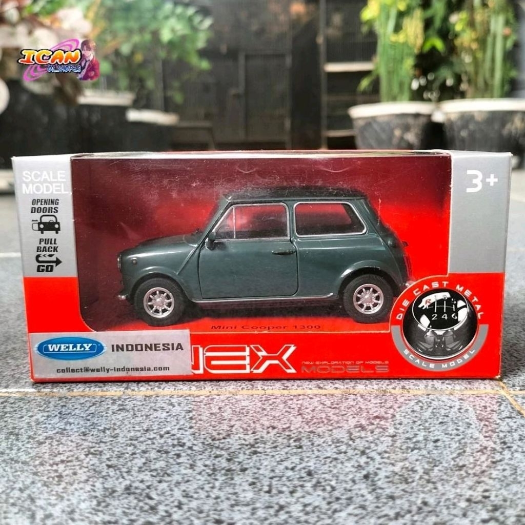 Welly Mini Cooper 1300 Hijau Tua Diecast 1:36 Rare