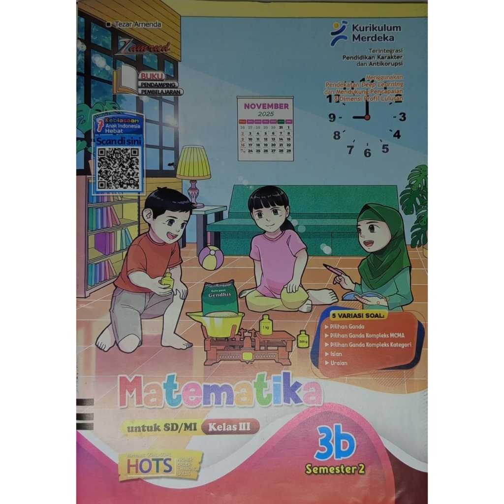 BUKU LKS MATEMATIKA KELAS 3 SD/MI SEMESTER 2 KURIKULUM MERDEKA 2025-2026 ZAMRUD