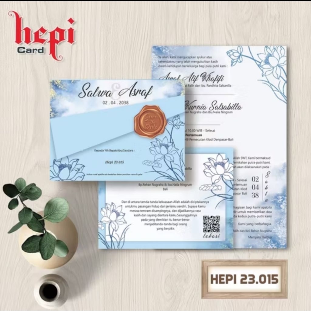 Cetak Undangan Pernikahan | Undangan Murah | Undangan Rustic | Undangan blangko hepi Aesthetic Simpe