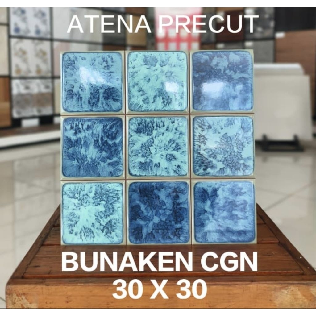 keramik precut lantai dinding kamar mandi dapur rumah cafe restoran coffee shop 30x30 BUNAKEN CGN ko
