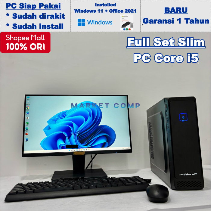 Slim PC Core i5 Kantor - Full Set Komputer Rakitan