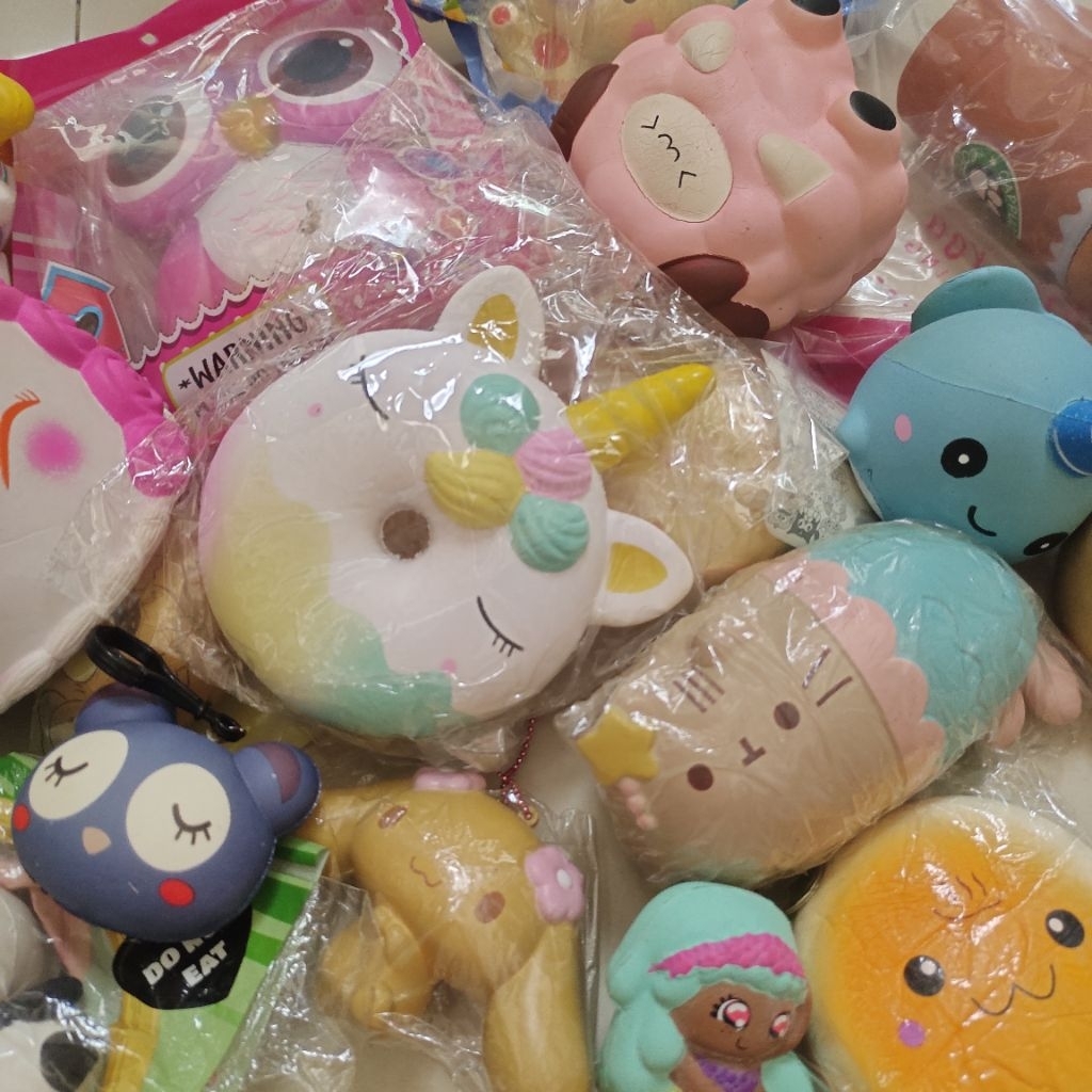 unhaul preloved squishy ORI import - pusheen pompompurin sanrio rilakkuma dll