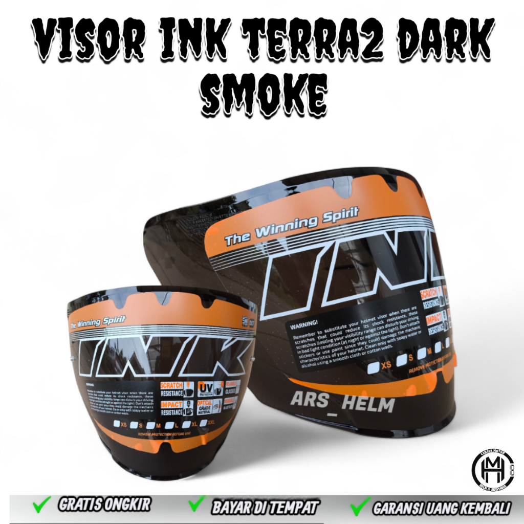 KACA HELM | VISOR HELM INK TERRA 2 | DARKSMOKE ORIGINAL INK