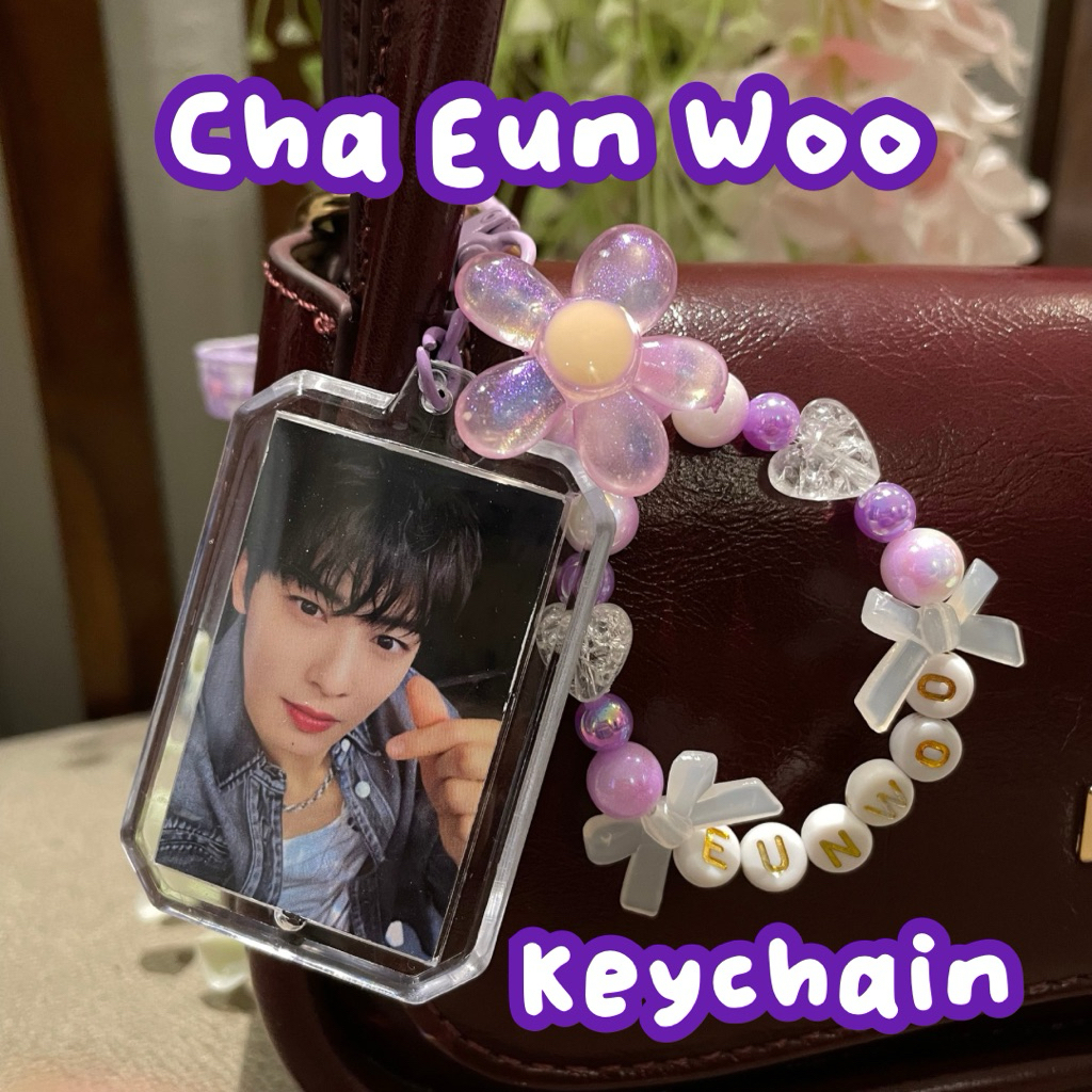 Keychain Cha Eun Woo Astro Gantungan kunci kpop Foto mini frame