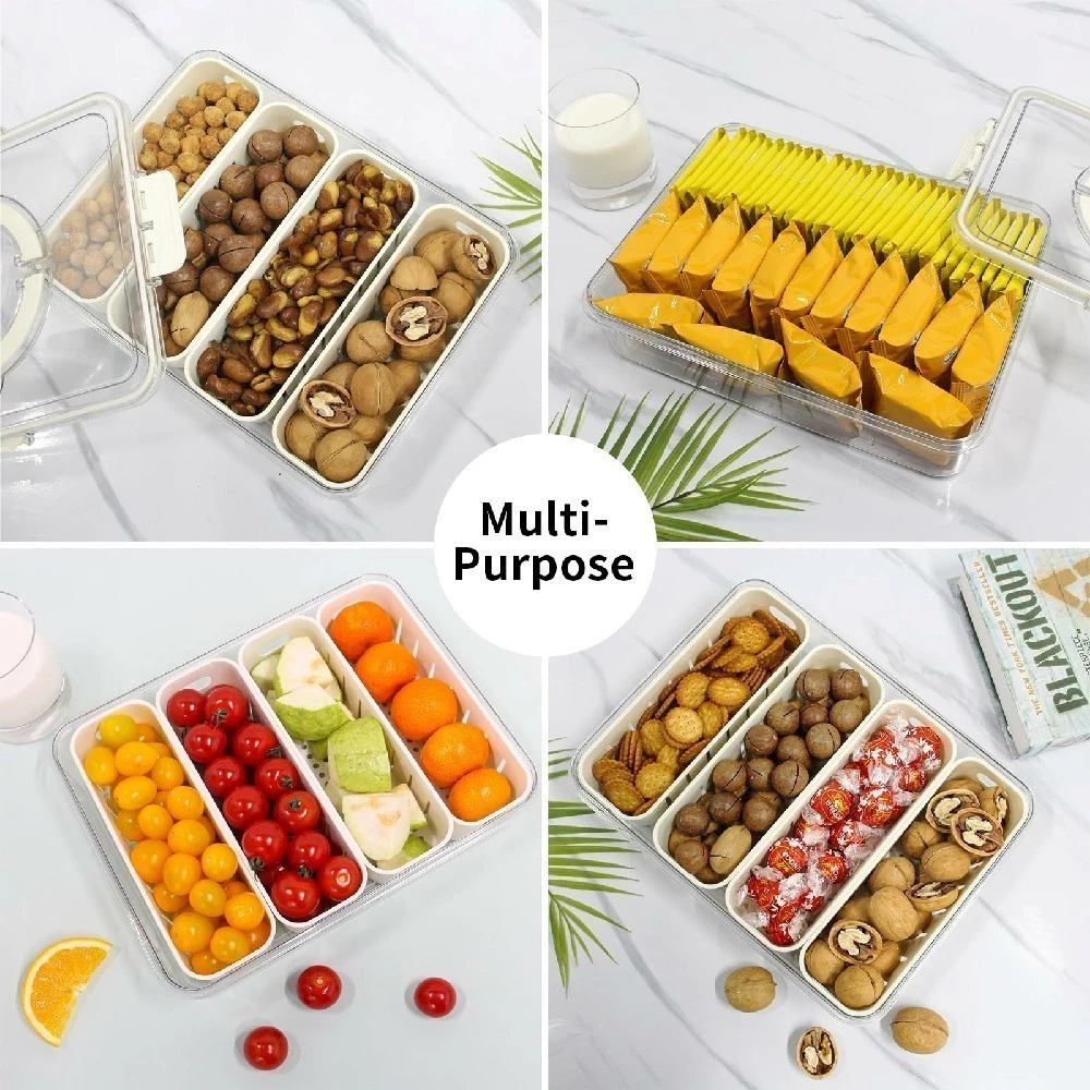 Penyimpanan Makanan Storage Toples Box Persegi Kulkas Dengan Sekat Untuk Buah Sayur / Kotak
