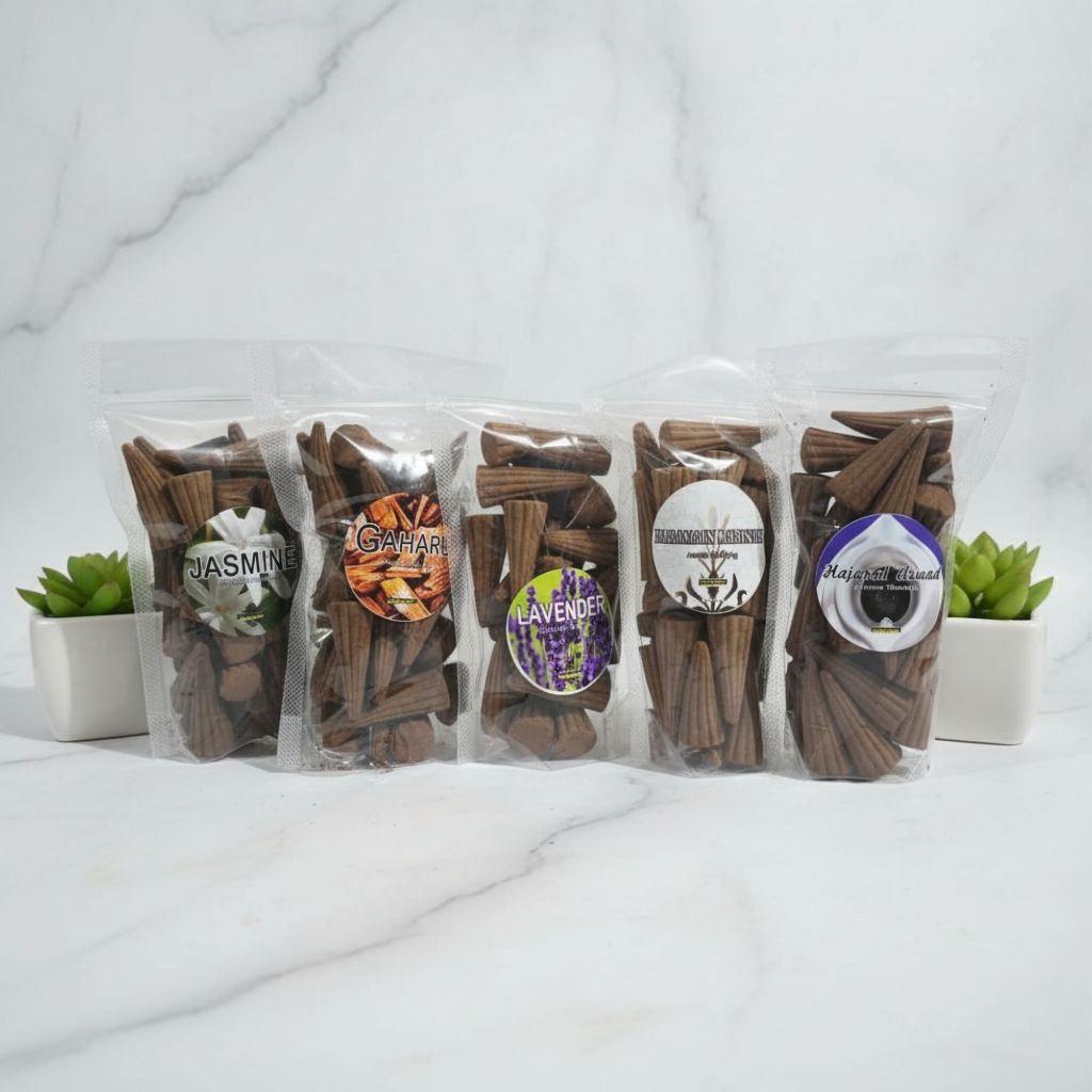 Bukhur kerucut Lima Aroma Pilihan Buhur kerucut /  Dupa Arab Pengharum ruangan / bukhur / buhur keru