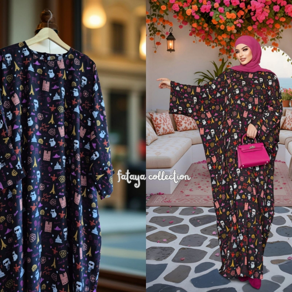 Fataya Collection UNA KARLO Abaya Farasha - Kain Crepe