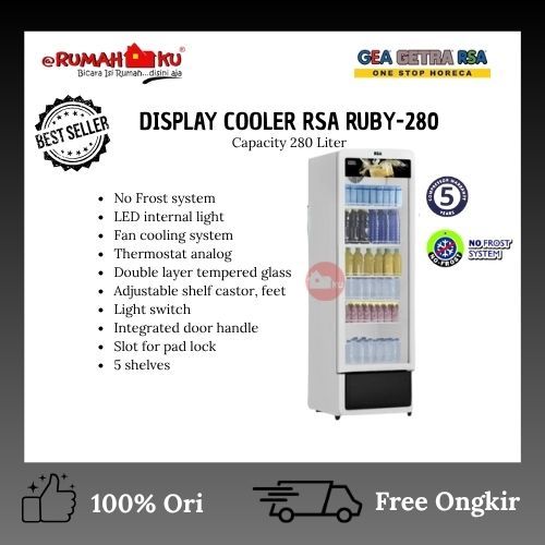 RSA SHOWCASE RUBY-280 NO FROST/SHOWCASE 280 LITER NO FROST/RSA SHOWCASE RUBY