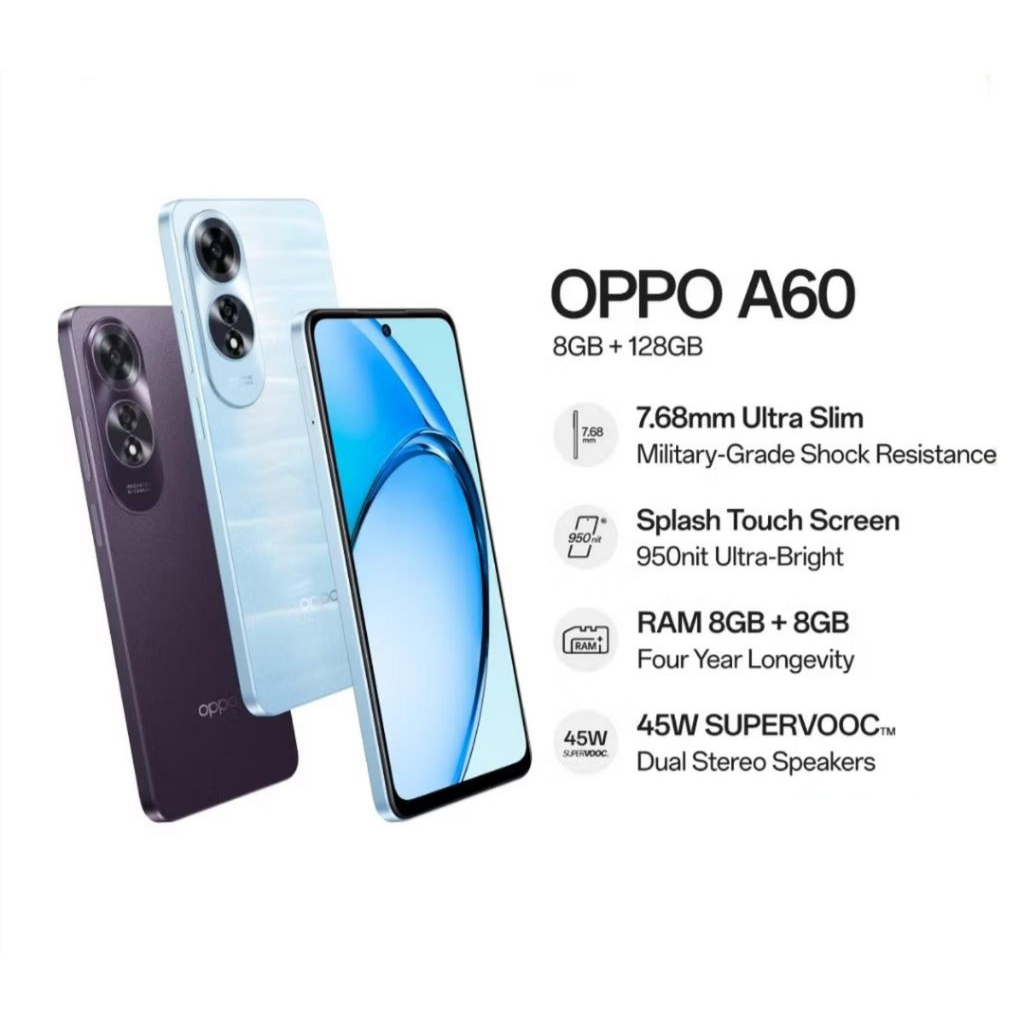 HP OPPO A60 8/128 GB  - OPPO A60 RAM 8GB ROM 128GB GARANSI RESMI