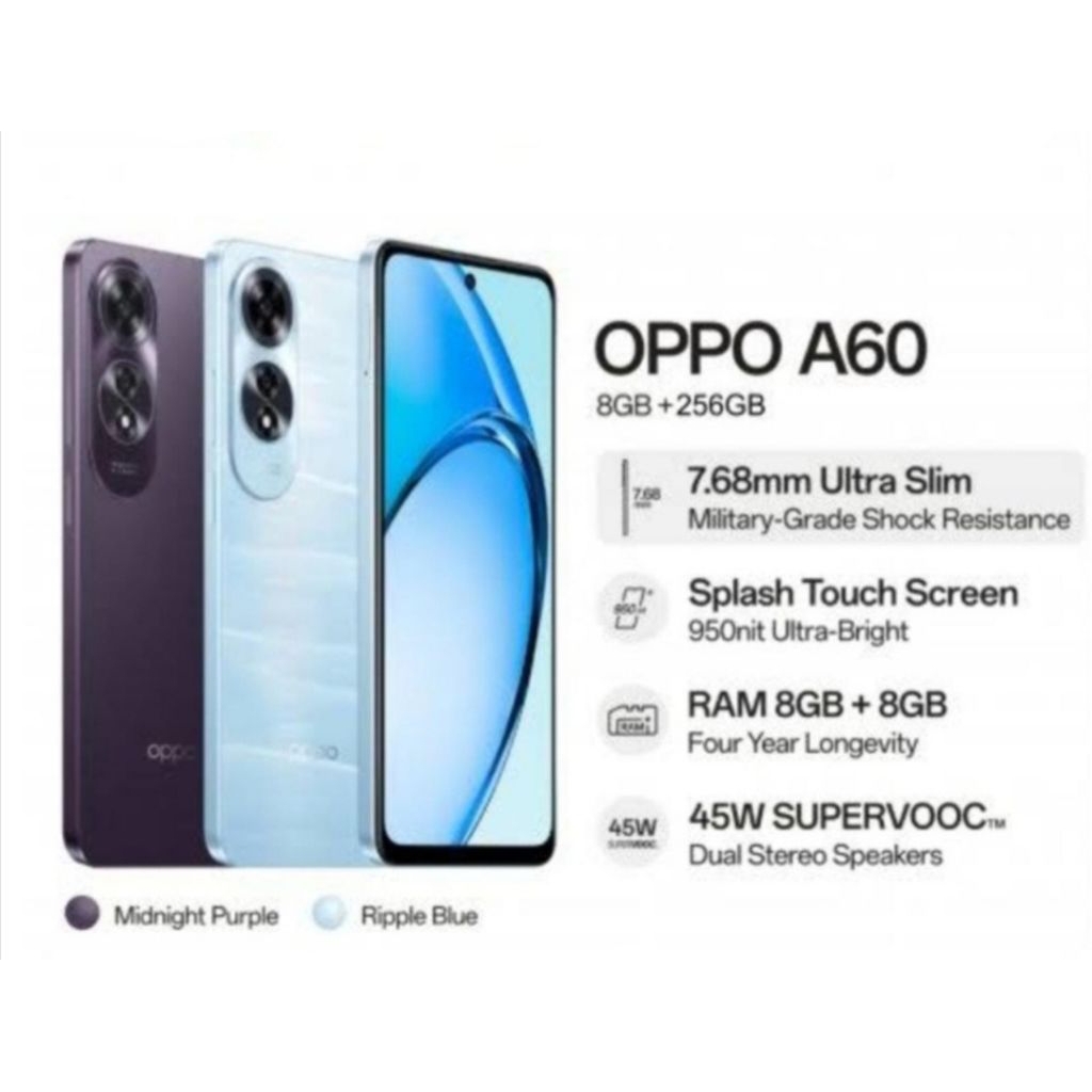 HP OPPO A60 8/256 GB OPPO A60 RAM 8GB - ROM 256 GARANSI RESMI