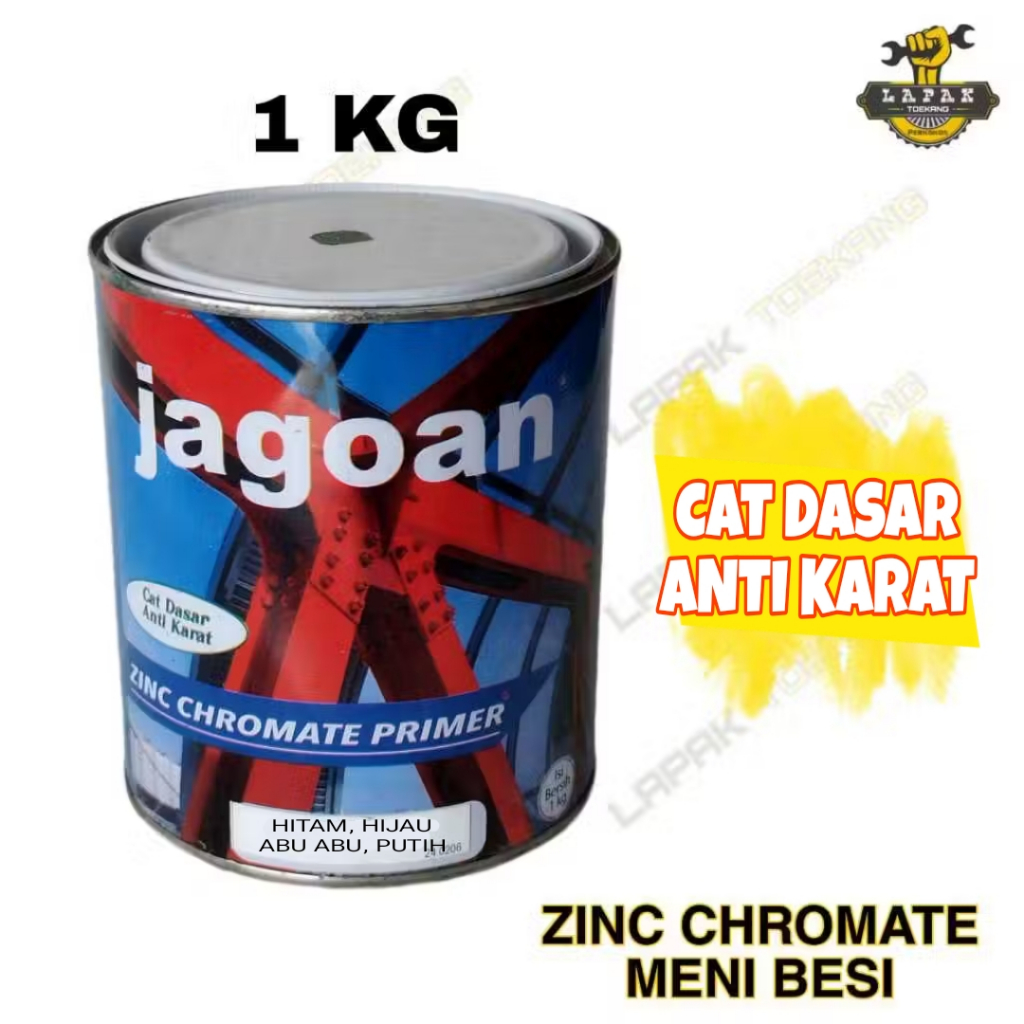 MENI BESI ZINC CHROMATE 1KG CAT DASAR PRIMER HIJAU PUTIH HITAM ABU