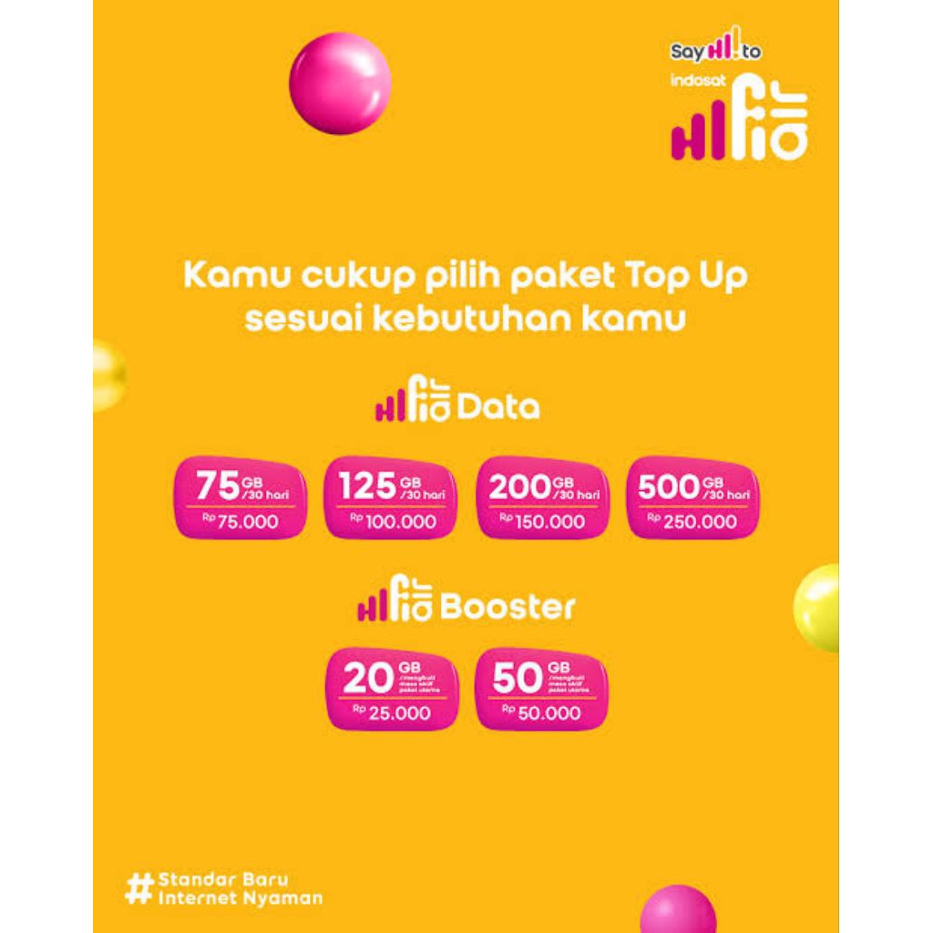 Kuota Modem Hifi Air Indosat & Tri