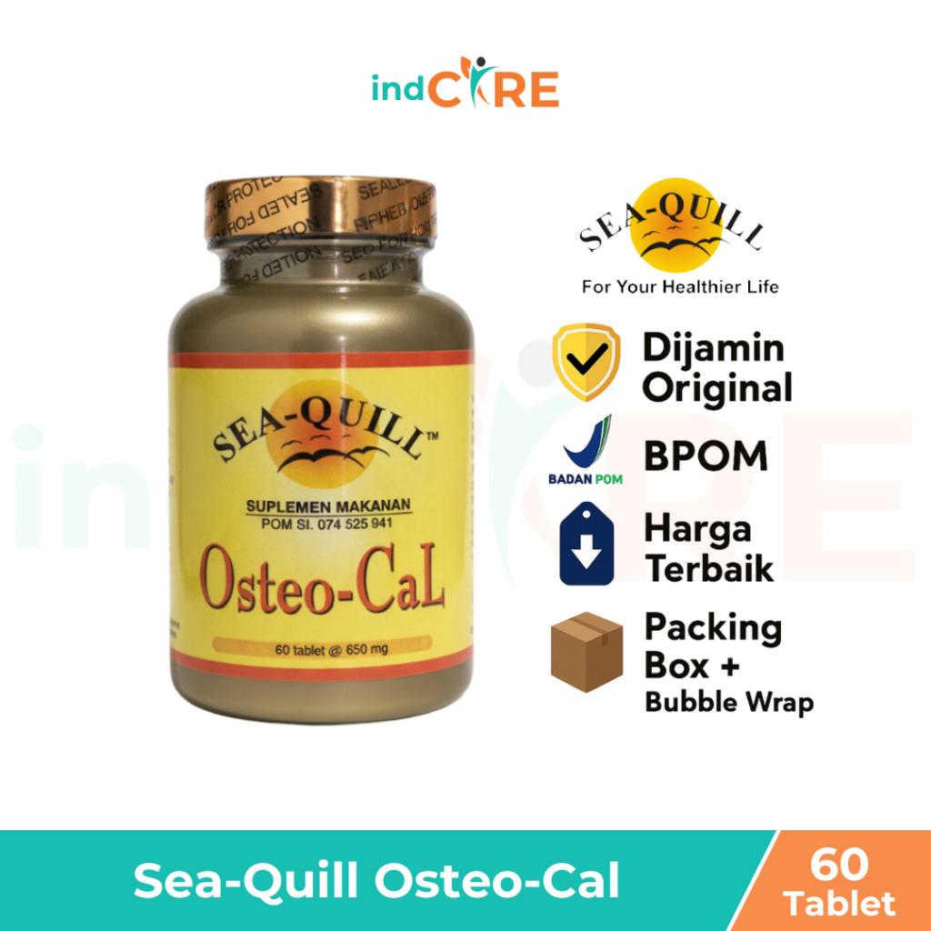 SeaQuill Osteo Cal Isi 60 Tablet / Sea Quill Osteo Cal / Vitamin Tinggi Kalsium / Kesehatan Tulang /