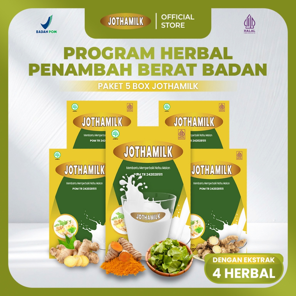 5 Box Susu Jothamilk Etawa Premium | Susu Penggemuk Badan Dewasa | Penambah Berat Badan Pria Wanita 