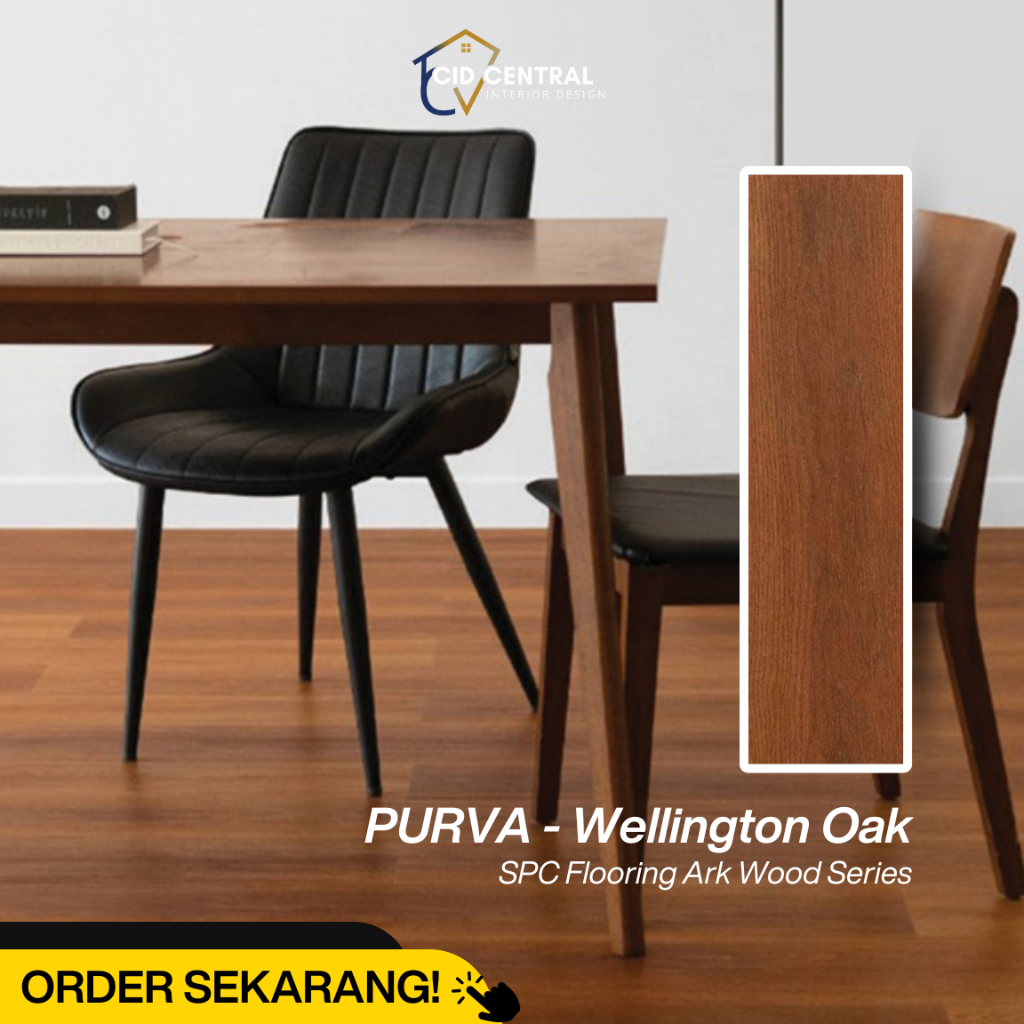 Lantai SPC Purva Motif Kayu Tebal 5mm + 1mm HDPE / SPC Flooring Ark Wood 6mm / PURVA - Wellington Oa