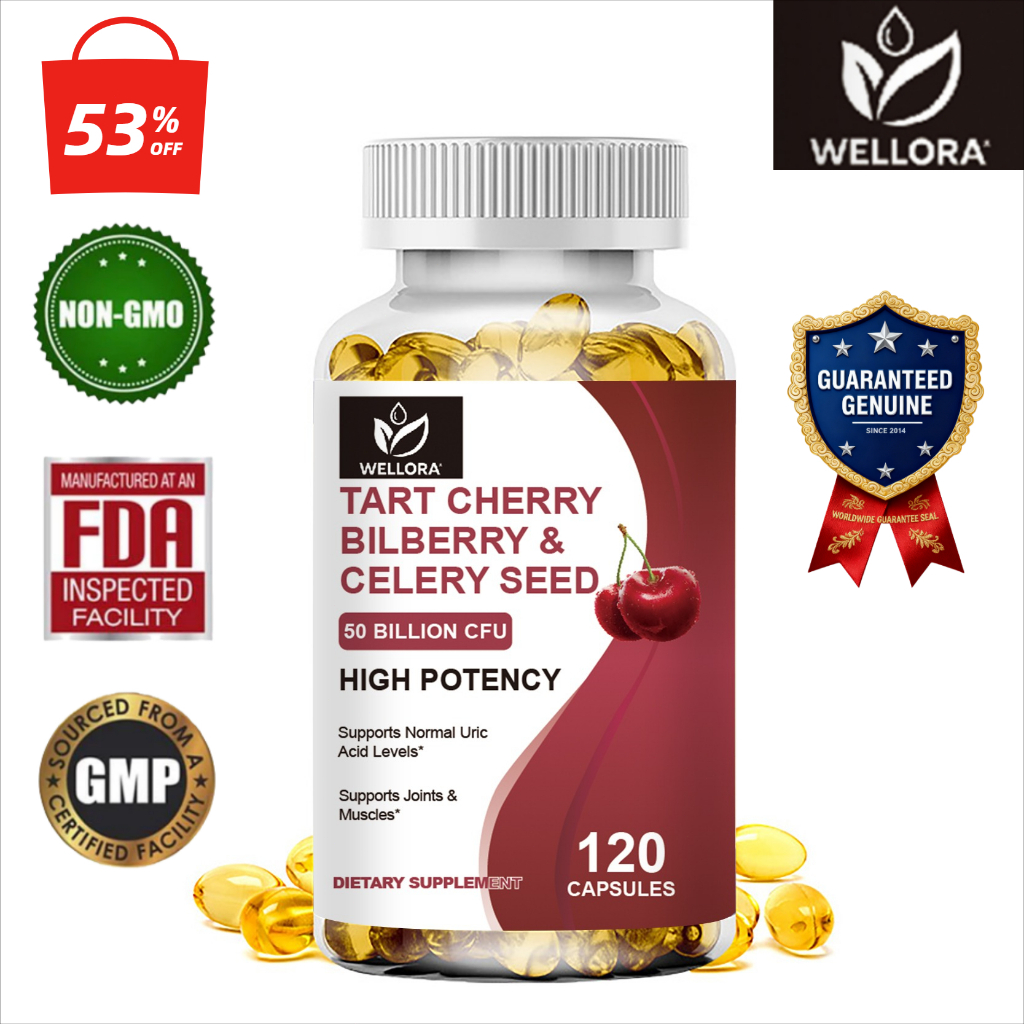 Wellora Ceri Asam + Biji Seledri Kapsul - 120 Kapsul | Dukungan Komprehensif untuk Pembersihan Asam 