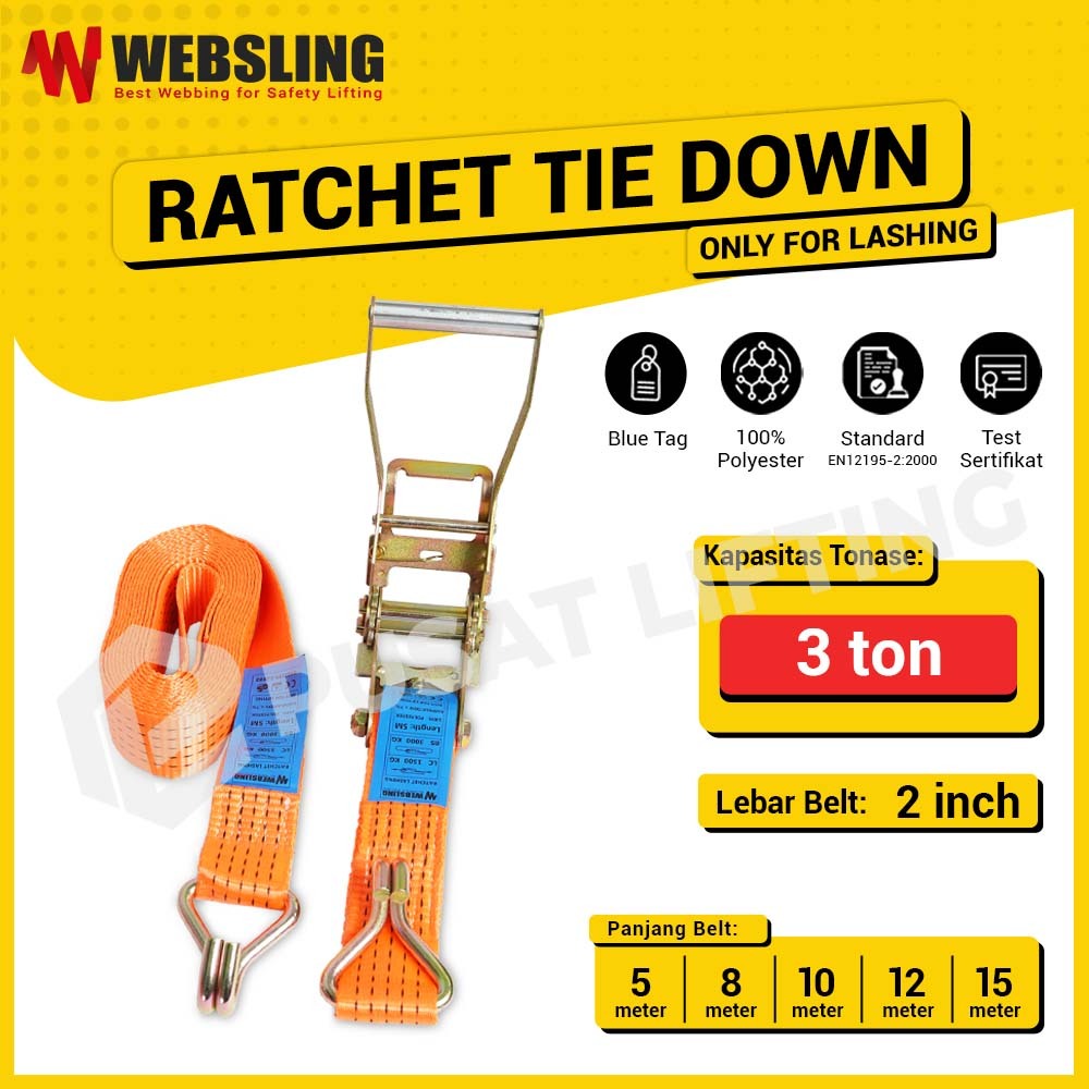 Ratchet Tie Down 2 Inch 3 Ton Track Belt 5 8 10 12 15 Meter Websling
