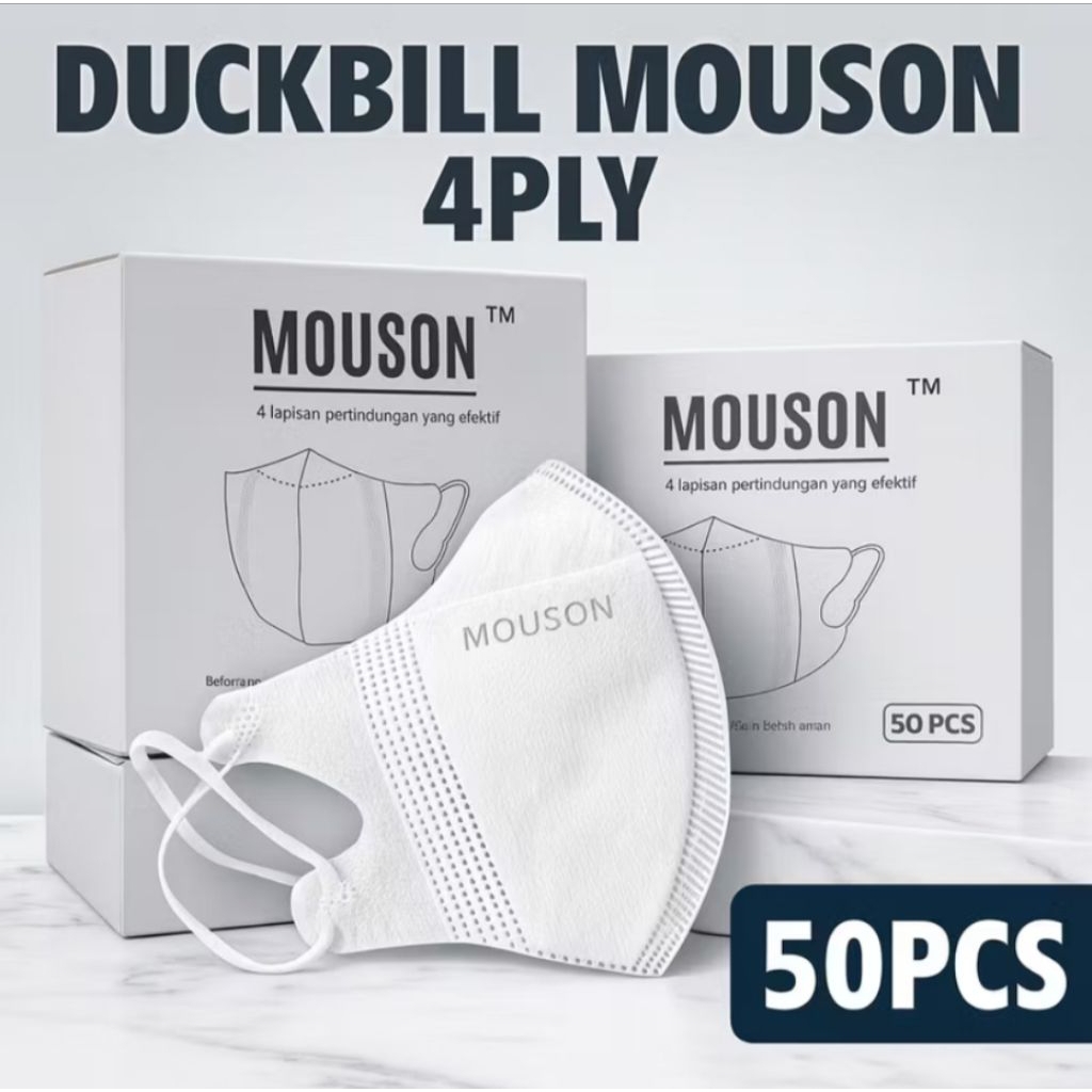 MASKER DUCKBILL WARNA PUTIH & HITAM ,MEREK ALKINDO & MOUSON,SERTA FACE MASK