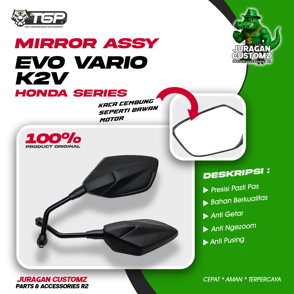 Spion Motor Evo Vario 125 K2V 150 Honda  Aksesoris Variasi TGP Beat Cb150R PCX ADV Supra Grand Karis