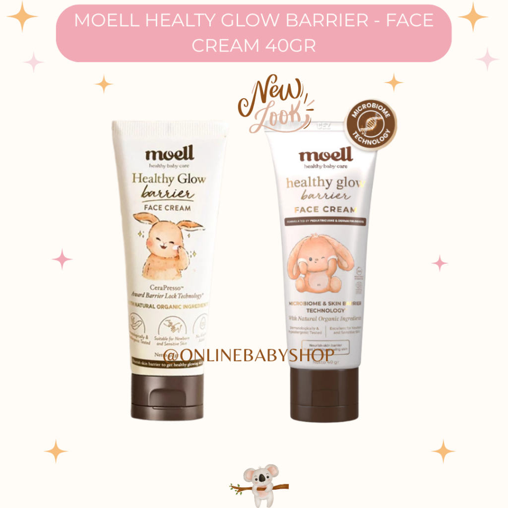 Moell Face Cream 40gr Healthy Glow Barrier Skincare Untuk Bayi & Anak moel cream wajah skin
